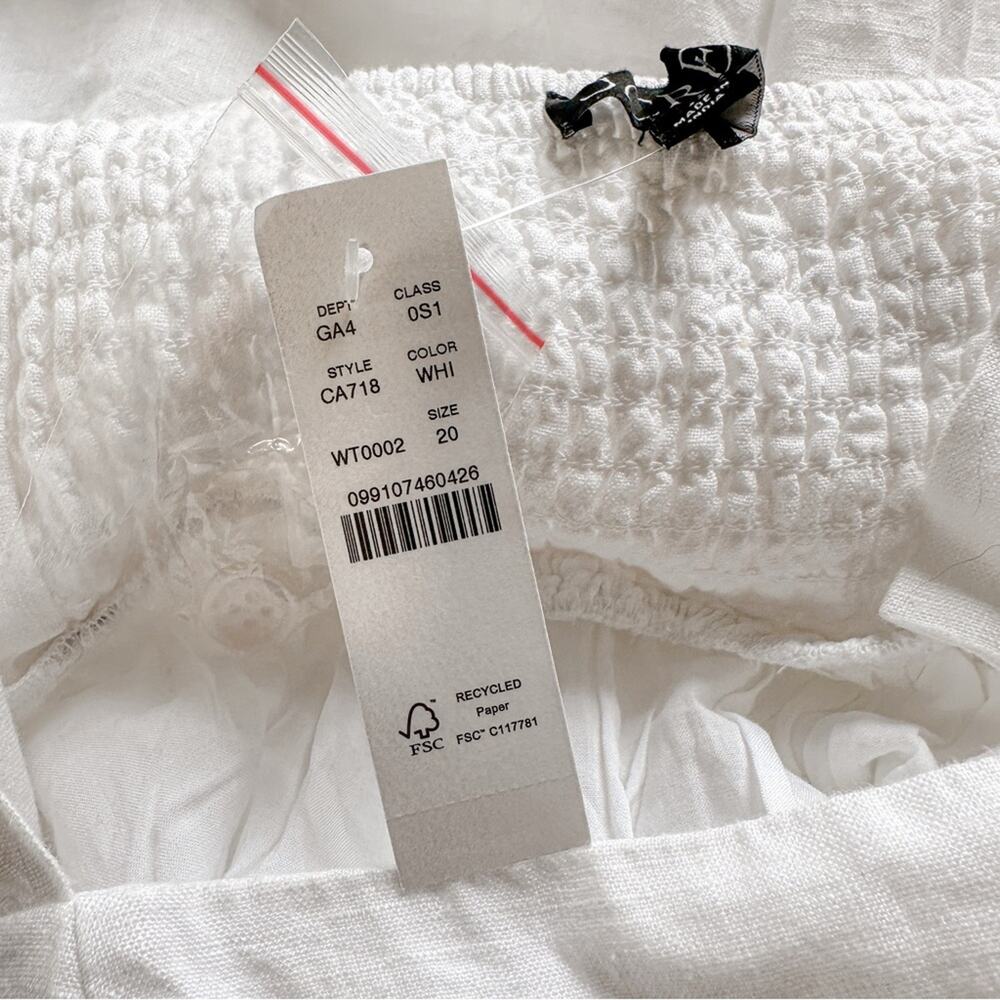 J. Crew White Linen Dress  Linen NWT NEW 20 - Picture 4 of 10